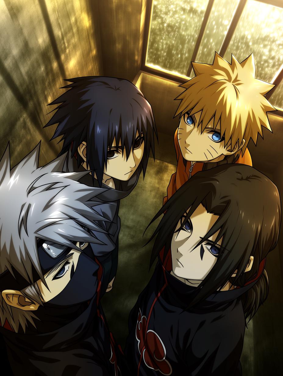 Kakashi Hatake, Sasuke Uchiha, Naruto Uzumaki & Itachi Uchiha — Shadow Operatives thumbnail