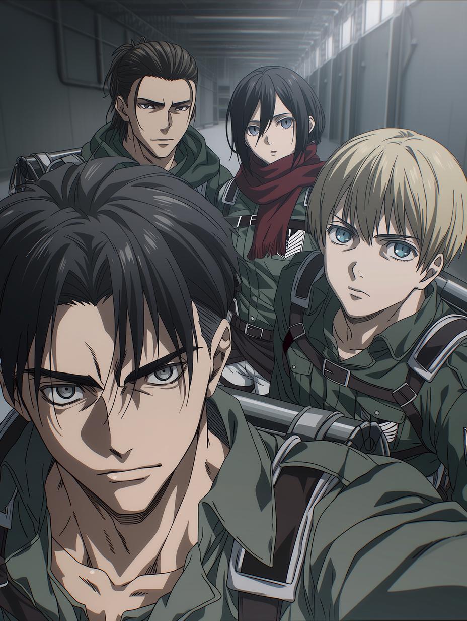 Levi Ackerman, Eren Yeager, Mikasa Ackerman & Armin Arlert thumbnail