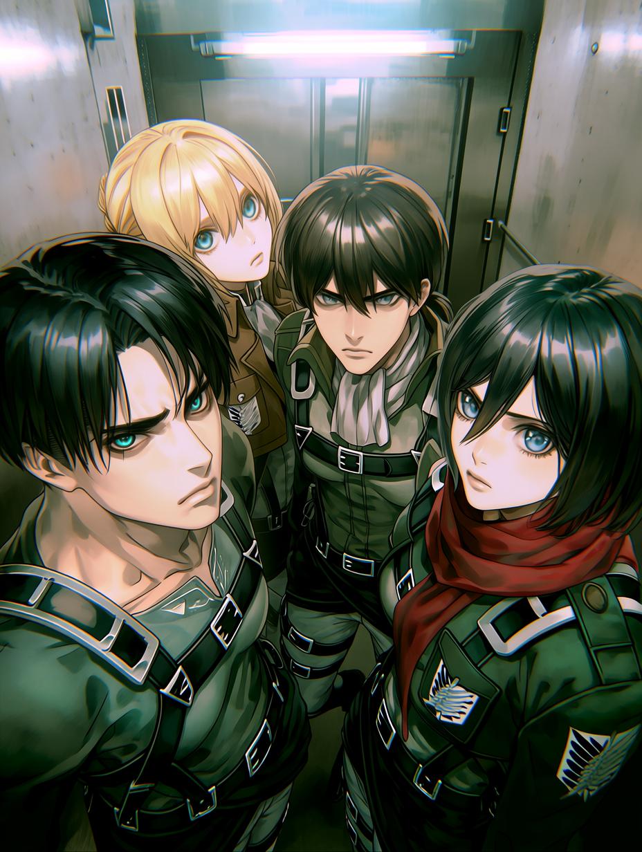 Levi Ackerman, Eren Yeager, Mikasa Ackerman & Armin Arlert thumbnail
