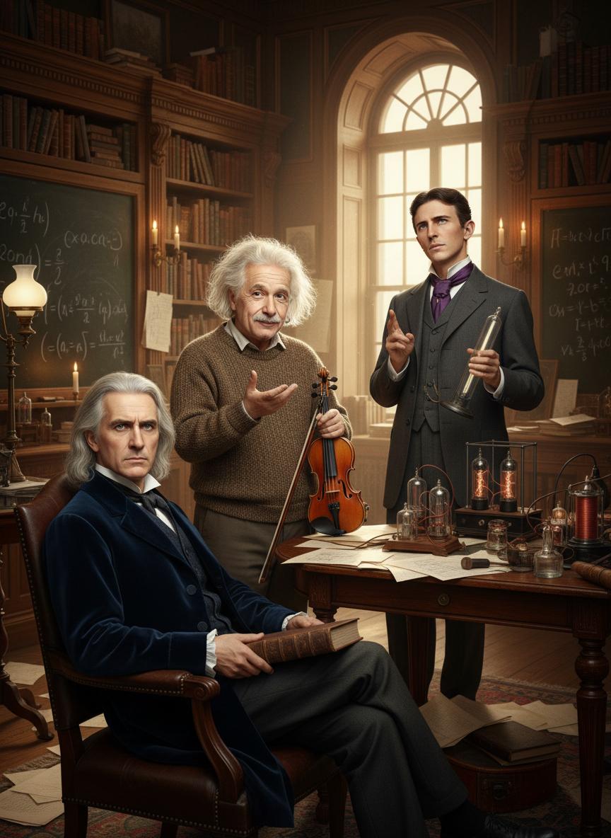 Einstein vs Newton vs Tesla thumbnail