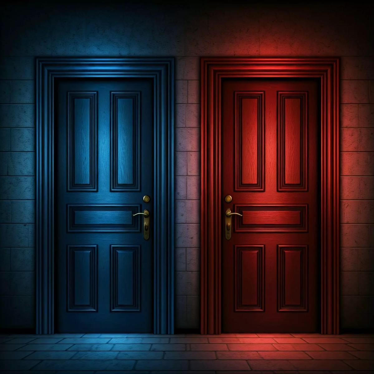 Blue door red door thumbnail