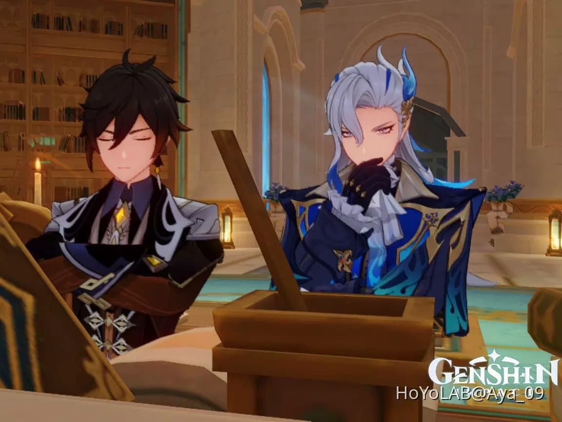 Neuvillete and Zhongli thumbnail