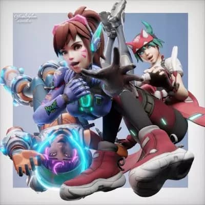 D.Va, Kiriko, and Juno thumbnail