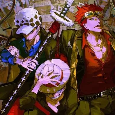 Monkey D. Luffy, Trafalgar D. Walter Law and Eustass Kid thumbnail