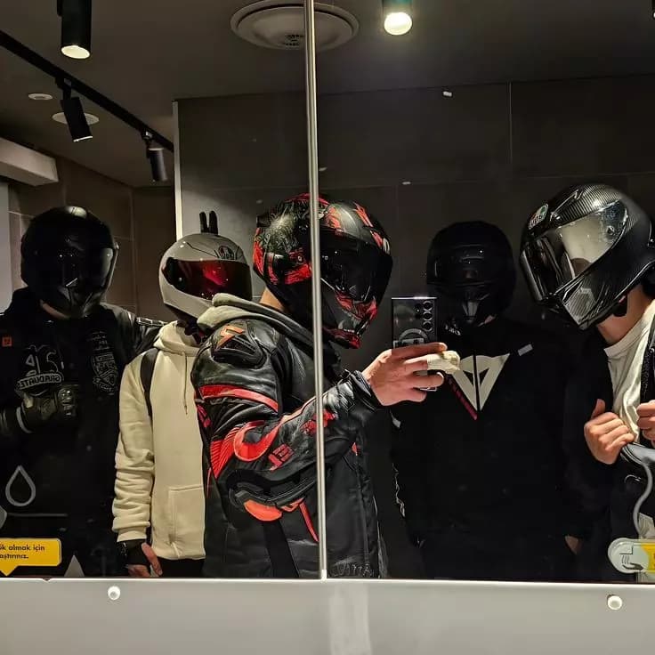 Biker group of friends. thumbnail