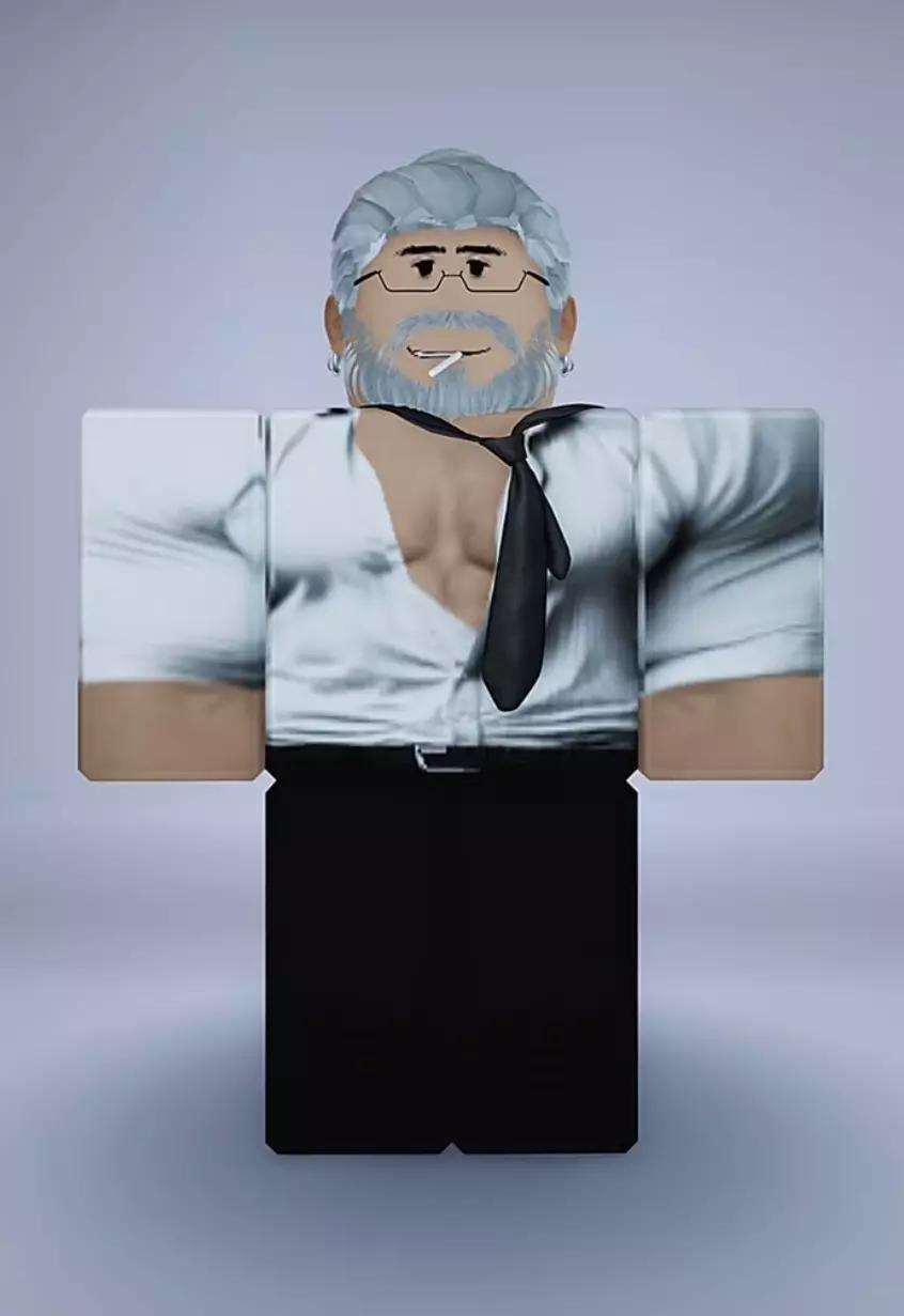 Kobra white (roblox middle aged bara) thumbnail