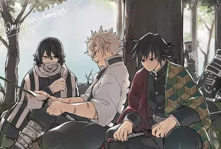sanemi, giyuu e obanai thumbnail