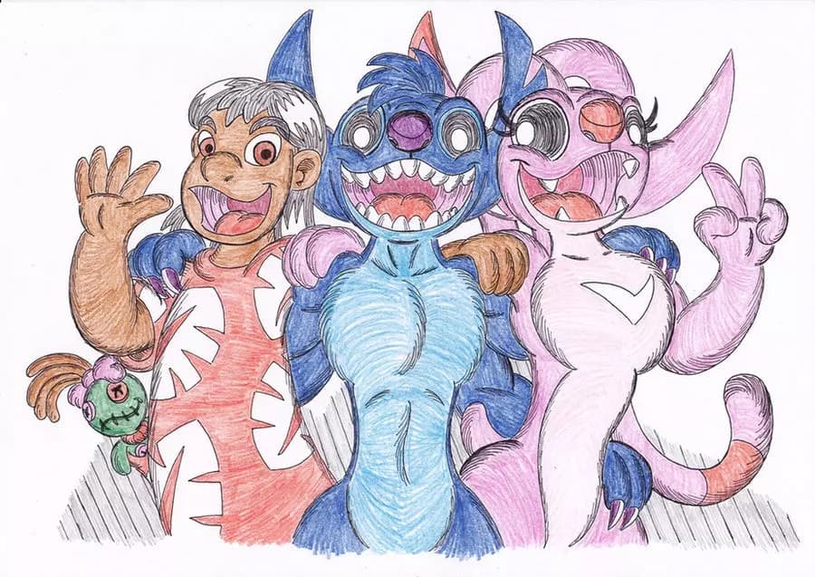 Anthropormophic  Engel and Stitch au thumbnail