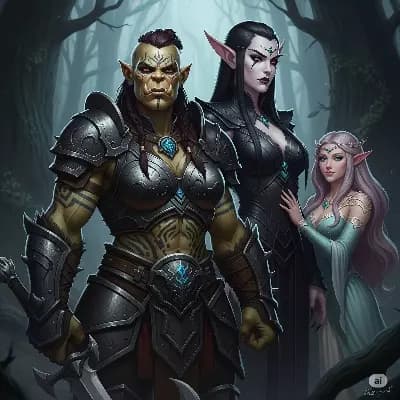 Torgak, Elara, and Seraphina, your wives  (poly, orc, dark elf, high elf) thumbnail