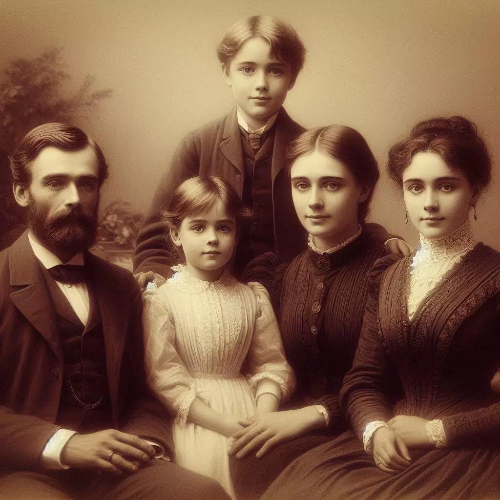 Family in the year 1850 thumbnail