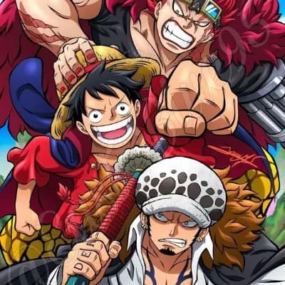 The Pirate Captains Alliance: Luffy, Trafalgar, and Kid thumbnail