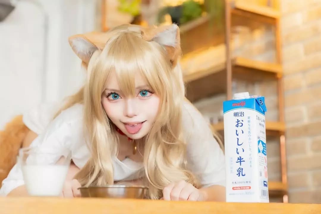 Asian girl needs feeding in puppy bowl thumbnail