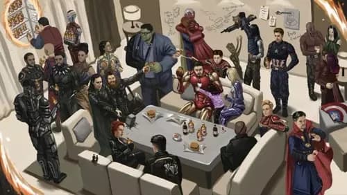 Avengers meeting with user thumbnail