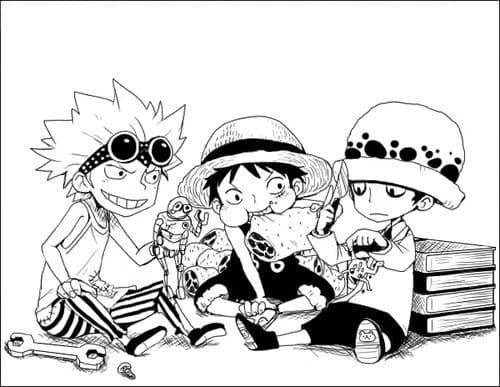Monkey D Luffy,Trafalgar Law y Eustass Kid thumbnail