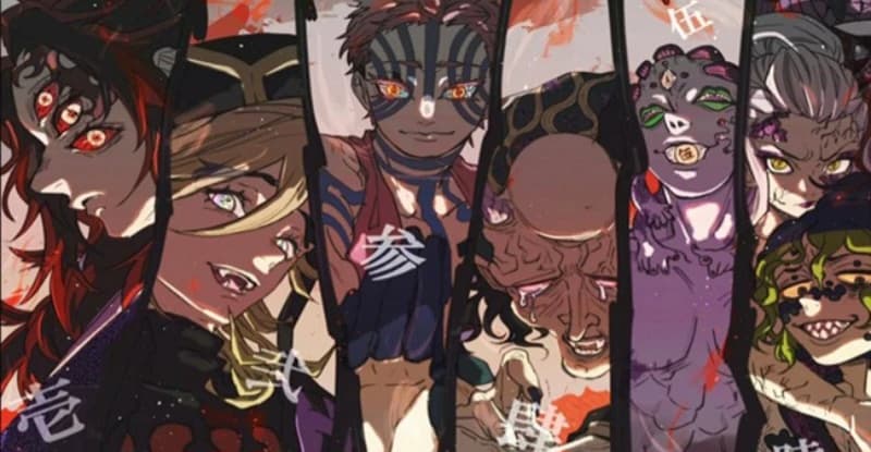 Lmuzan, Kokushibo, Douma, .akaza, Kaigzku, Licho, thumbnail