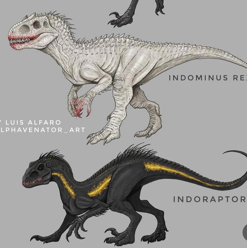 Indominus, Rex, and indoraptor mother and son thumbnail