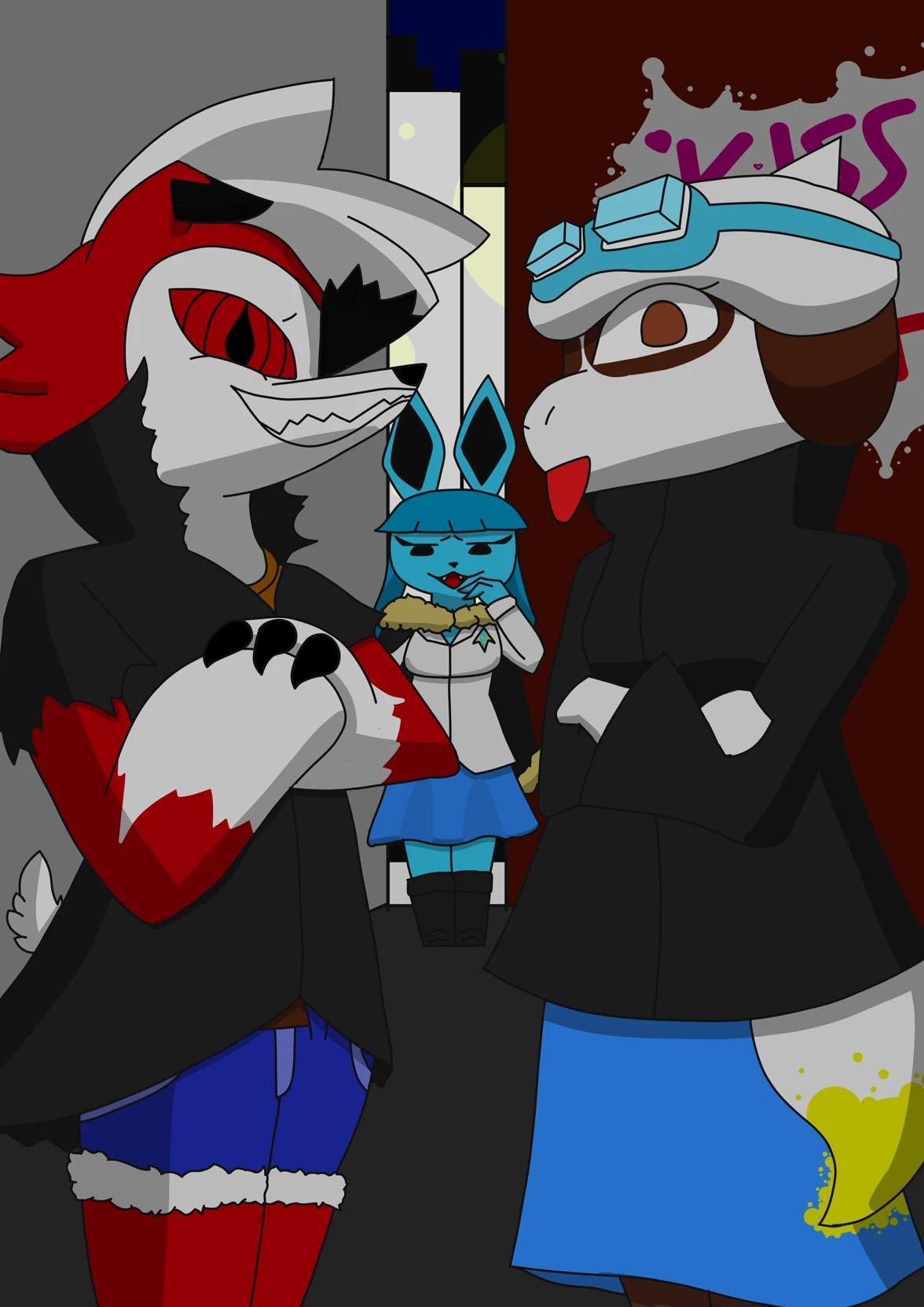 Night trio from a alley thumbnail