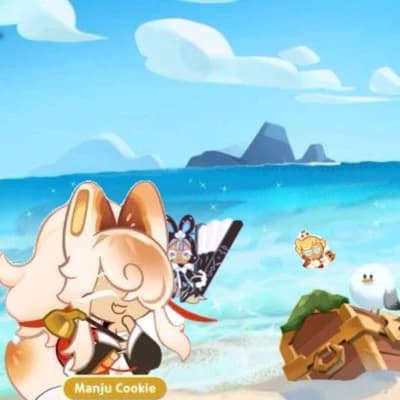 Manju Cookie and jagae cookie on a beach vacation thumbnail
