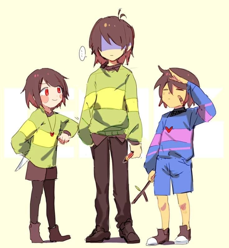 Kris, Frisk, Y Chara -under and delta- thumbnail