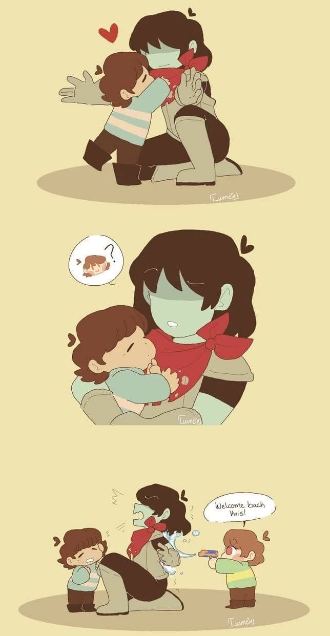 Frisk Chara and Kris -Aventura at home- thumbnail