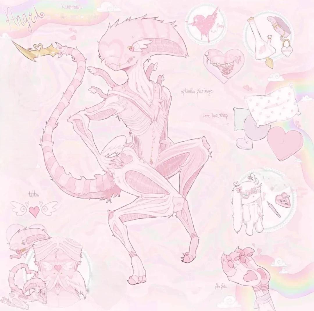 Angelina The Pink, Floofy Xenomorph. thumbnail