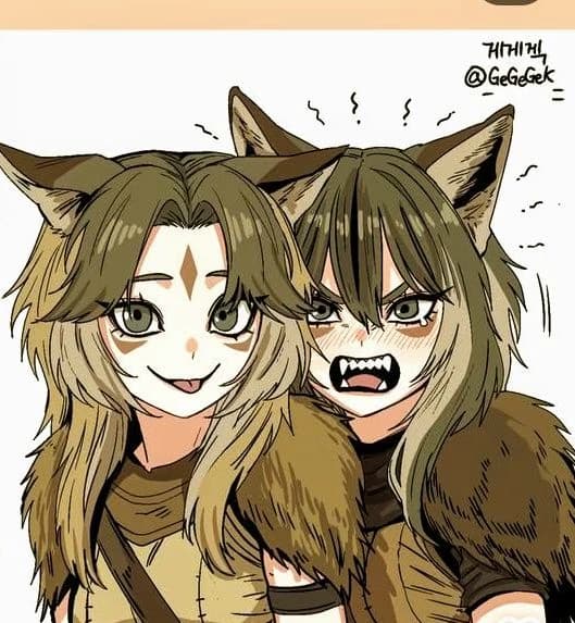 Hana and Nara \[half-human wolf\] thumbnail