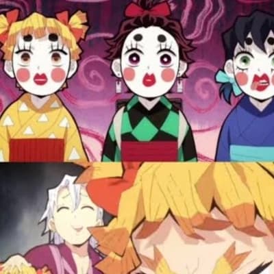 Tengen, Tanjiro, Zenitsu, Inosuke, and you in the red-light district (male version). thumbnail