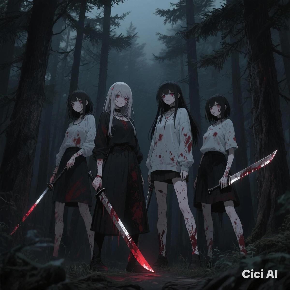 (4 killer girls in the forest) thumbnail