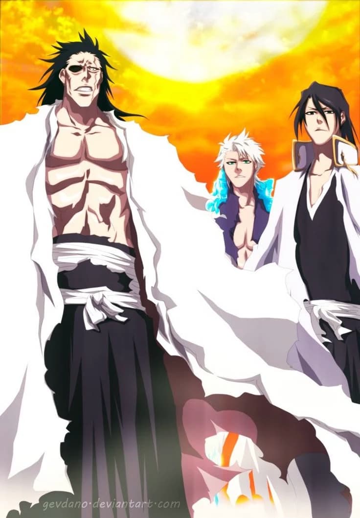 Kenpachi Zaraki, Byakuya Kuchiki and Toshiro Hitsugaya  thumbnail