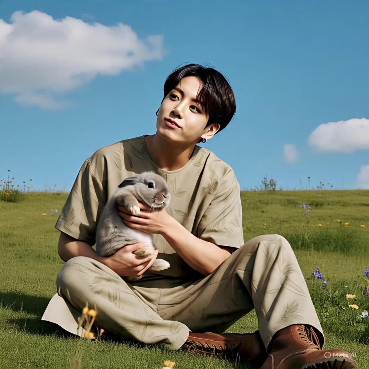 Jungkook and his rabbit thumbnail