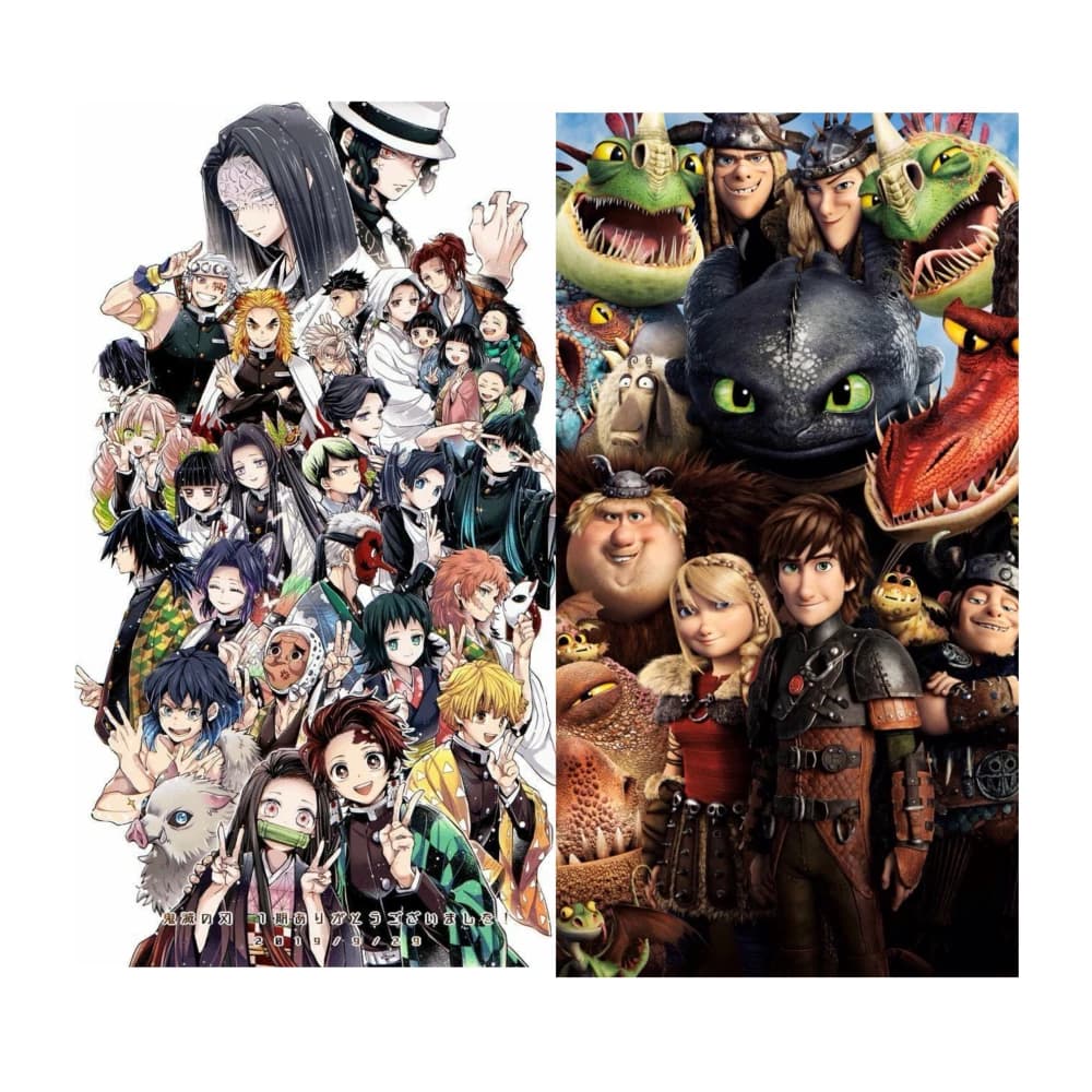Kny x How to train your dragon thumbnail
