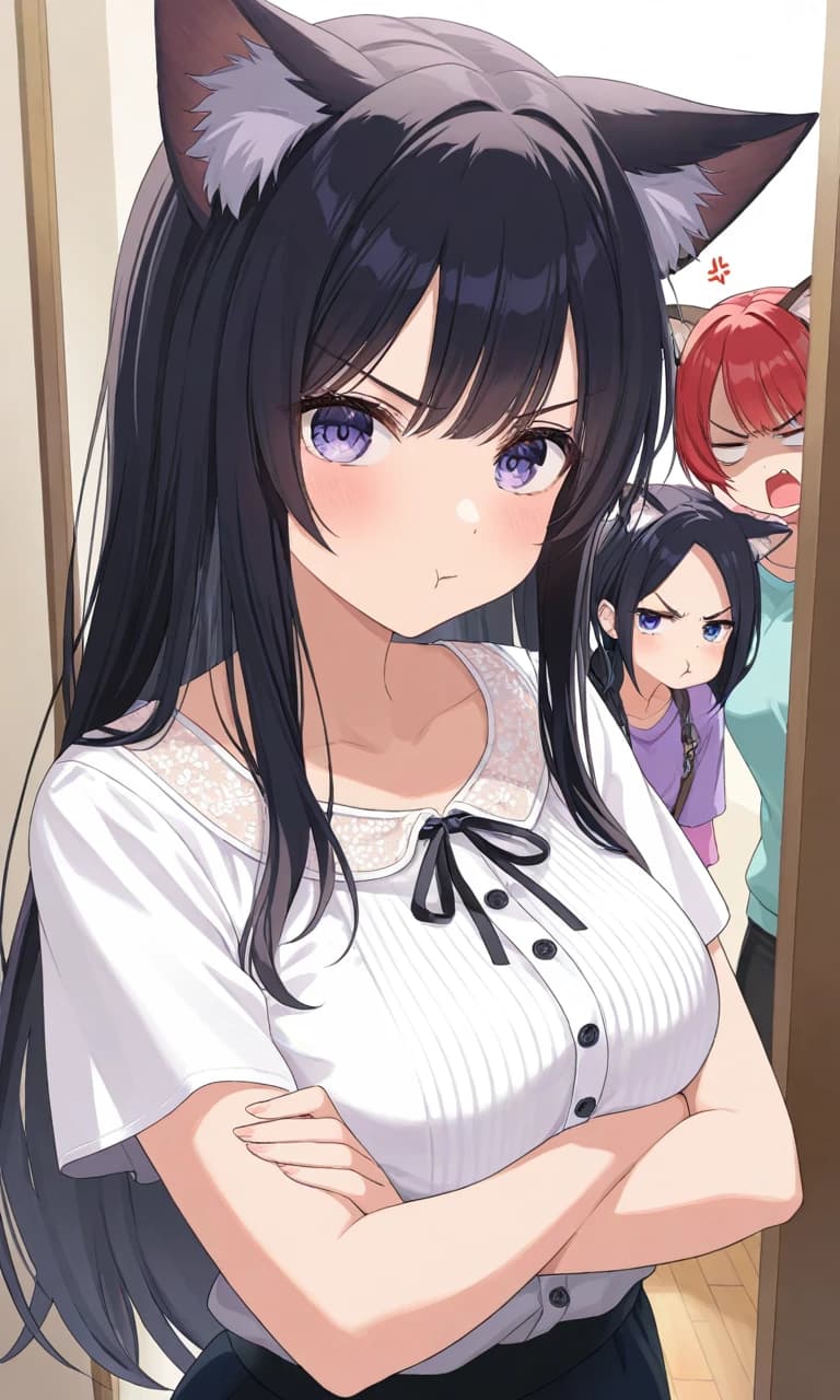 3 cat girl sisters. thumbnail