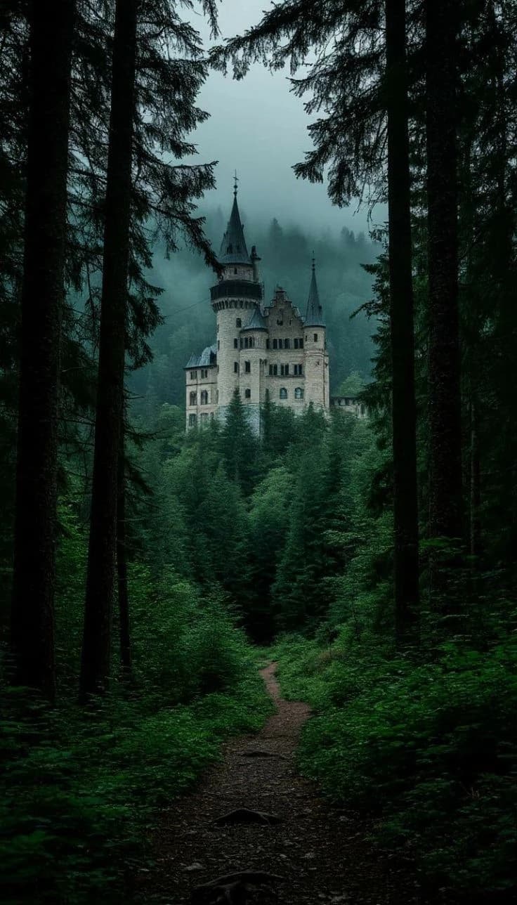 Castle in the middle of the forest thumbnail