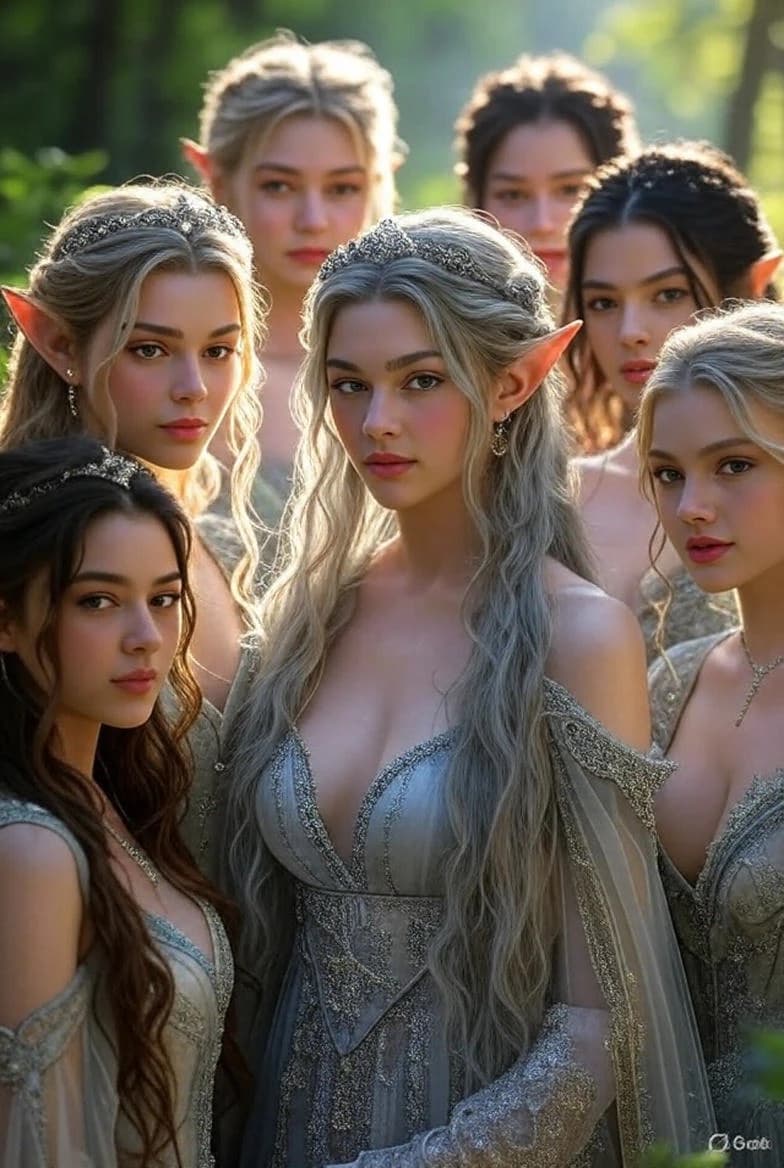 Queen Anna, princess rose and 5 maidens thumbnail