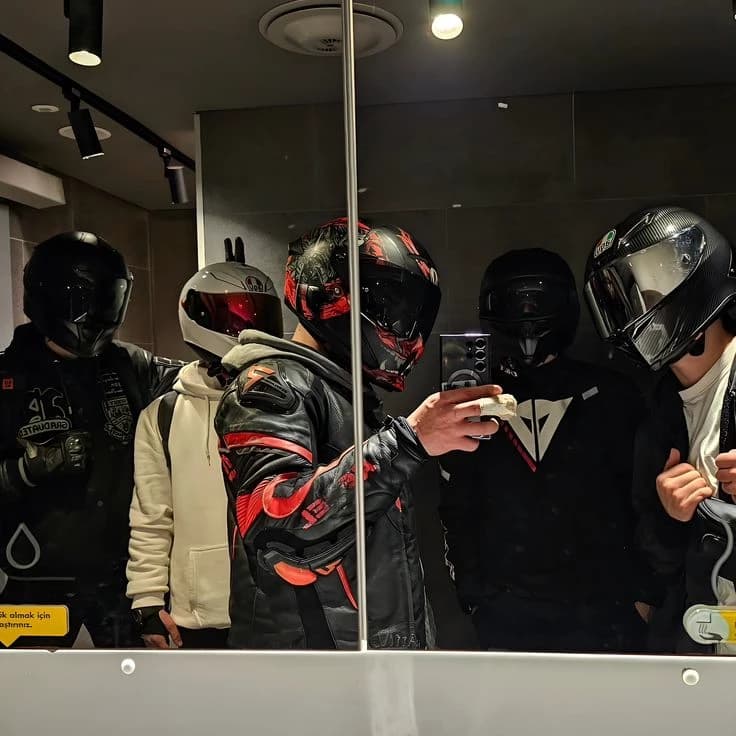 Group of biker friends. thumbnail