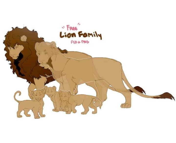 ← -Lion family- → thumbnail