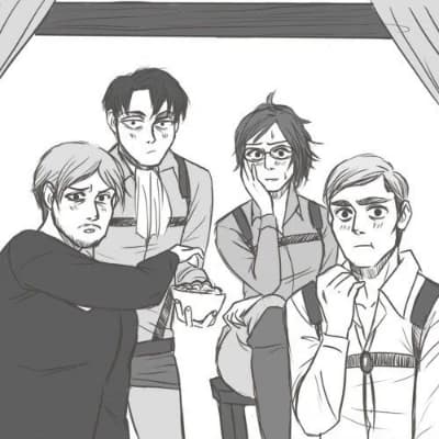 Mike, Levi, Hange and Erwin thumbnail