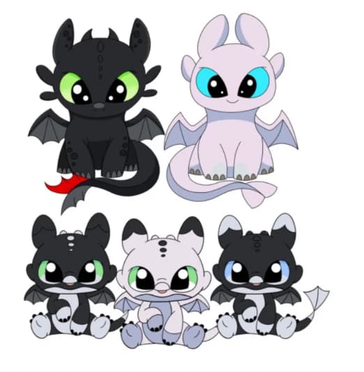 Toothless, Lightfury, Pouncer, Dart and Rufrunner  thumbnail