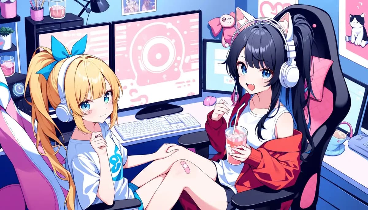 Yum and Yui are two YouTubers on stream thumbnail