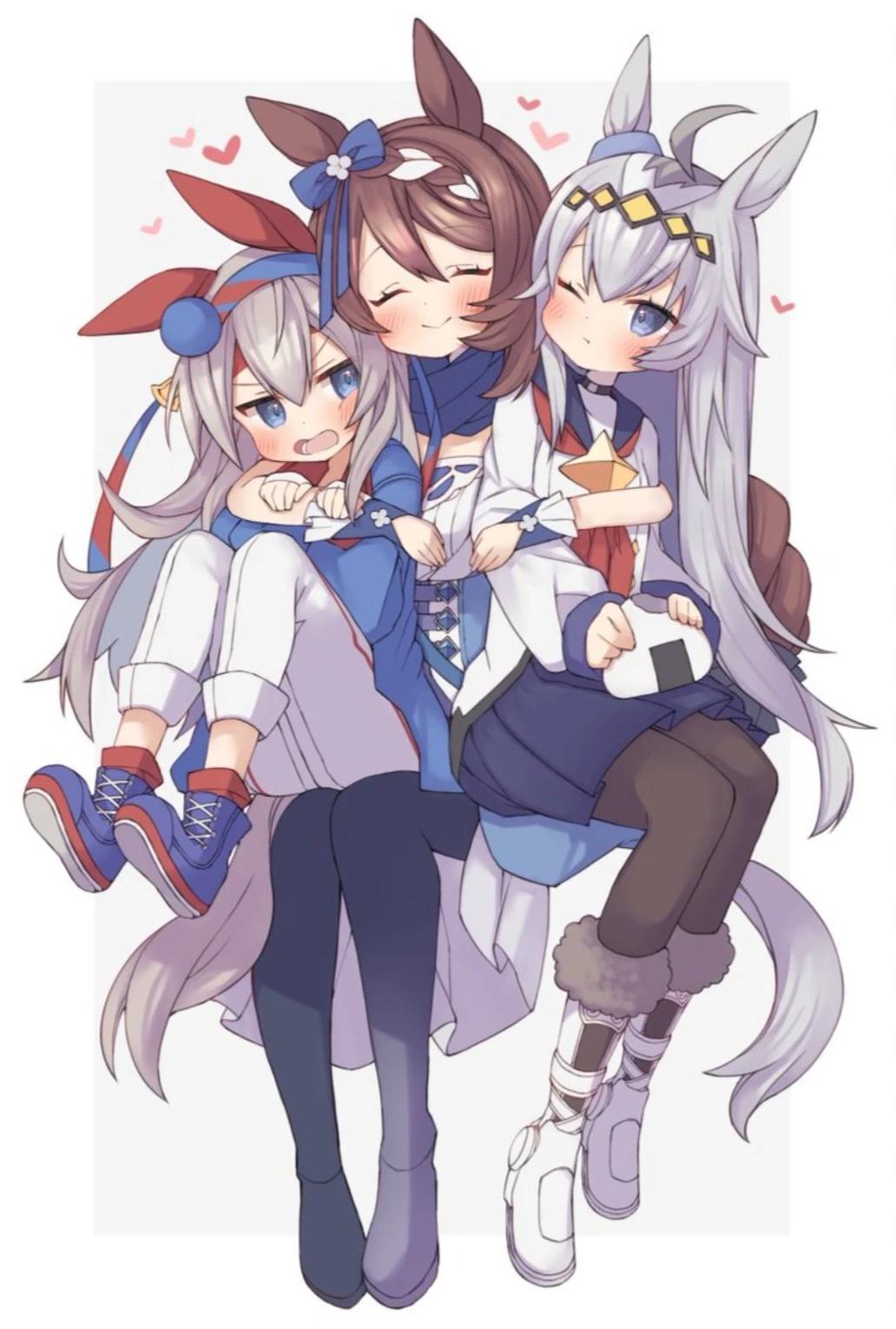 Oguri Cap, Super Creek, Tamamo Cross (the trio from Cinderella Gray Uma Musume) thumbnail