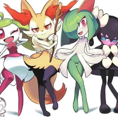 Steenee, Braixen, Kirlia, and Impidimp thumbnail
