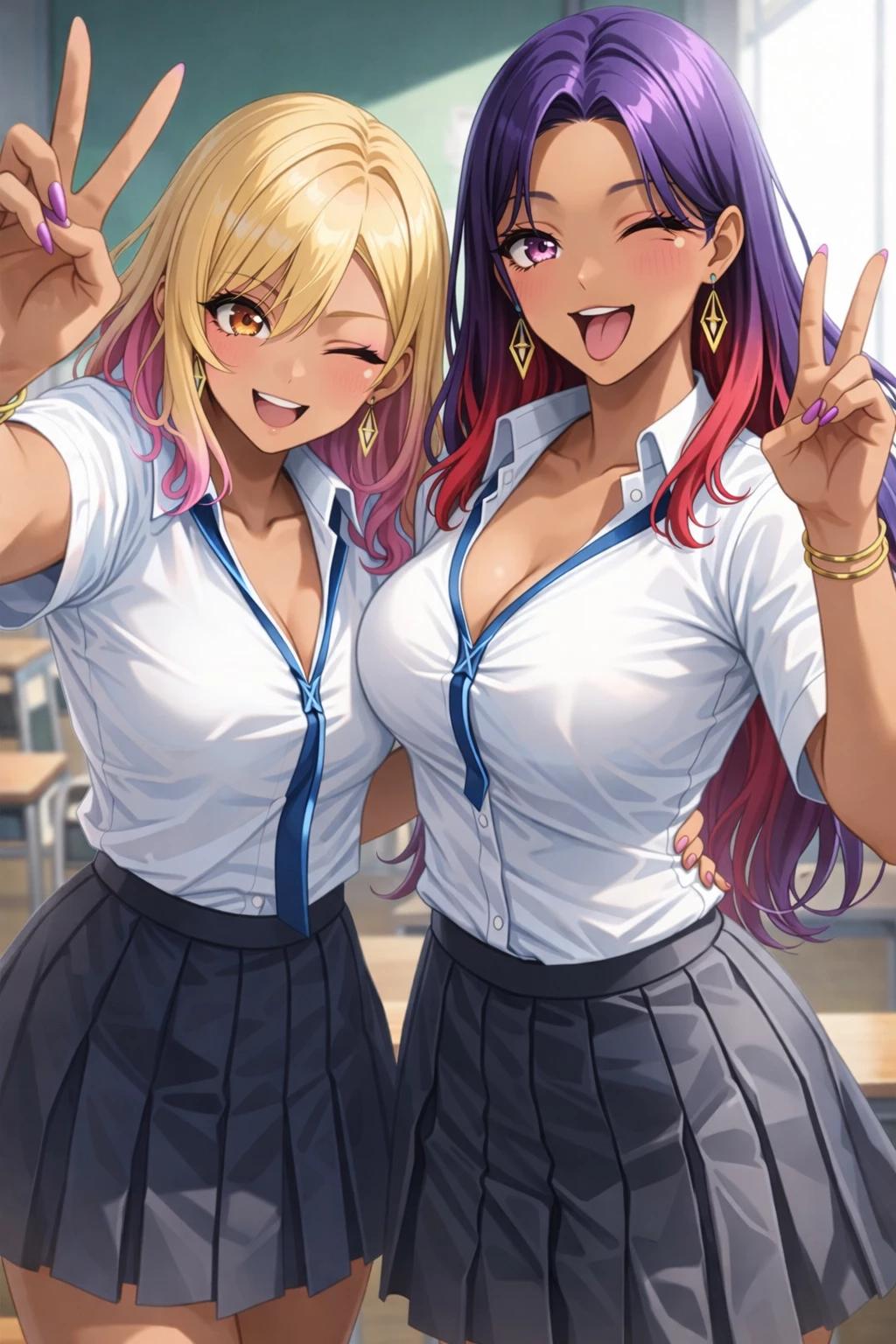 Saki and Yuiko the popular gyaru duo thumbnail