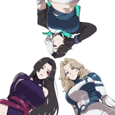 Girls, three superheroes thumbnail