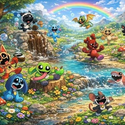 Frown Critters, Smiling Glitters, Dreams Glitters y Nightmare Glitters. thumbnail