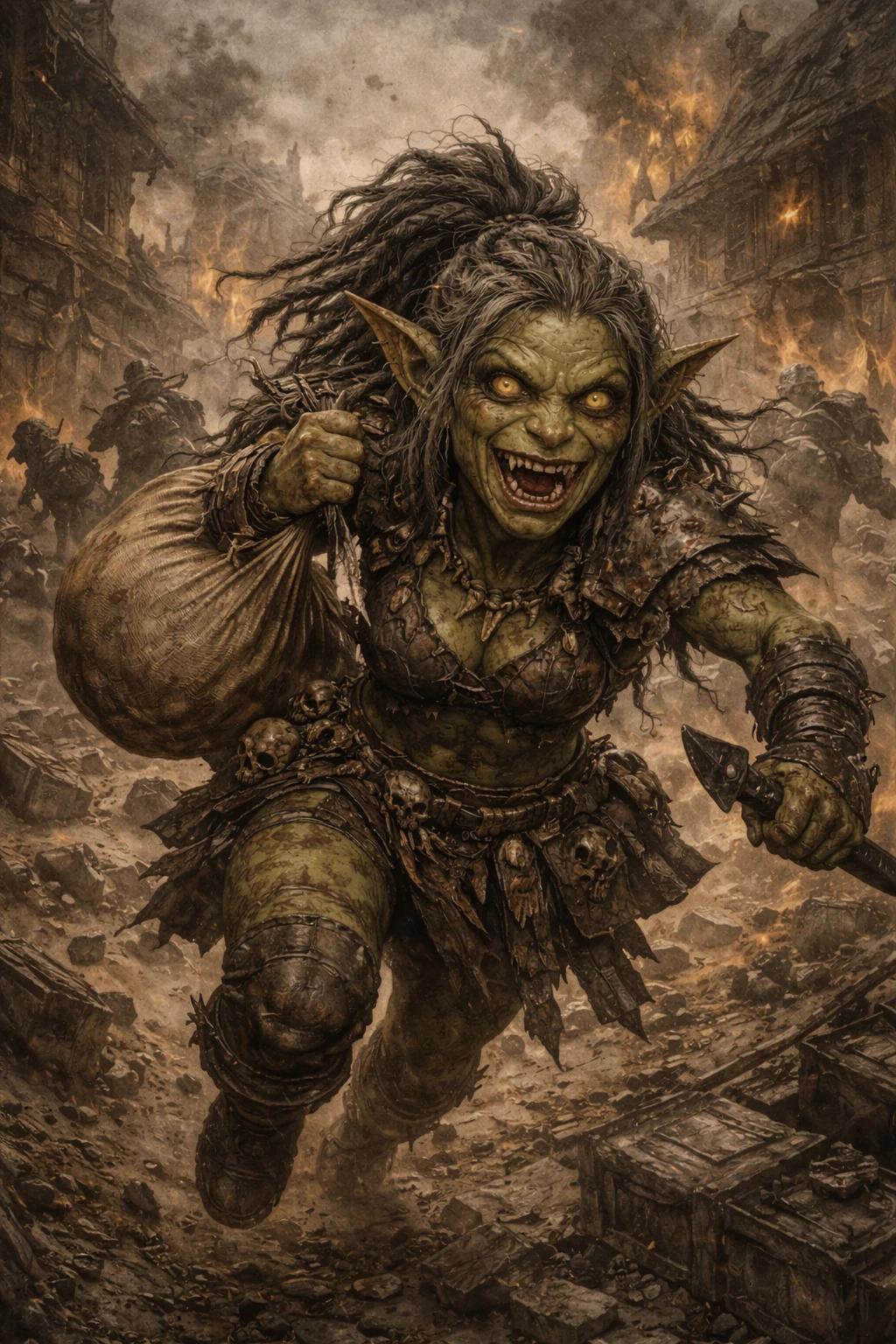 GRETCHA CROOKED The Shrieking Raider Goblin Raid Leader Cold Kingdoms thumbnail