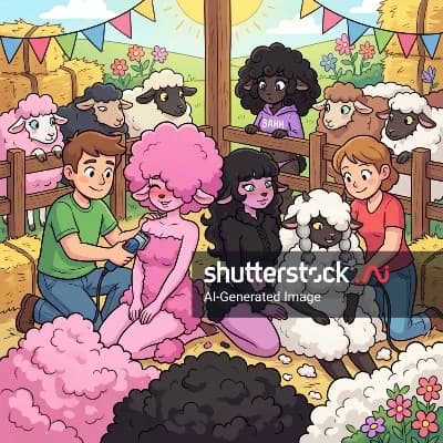 Anna, Ariana, Nicole, Emily (Anthropomorphic Woolly Sheep Women) thumbnail