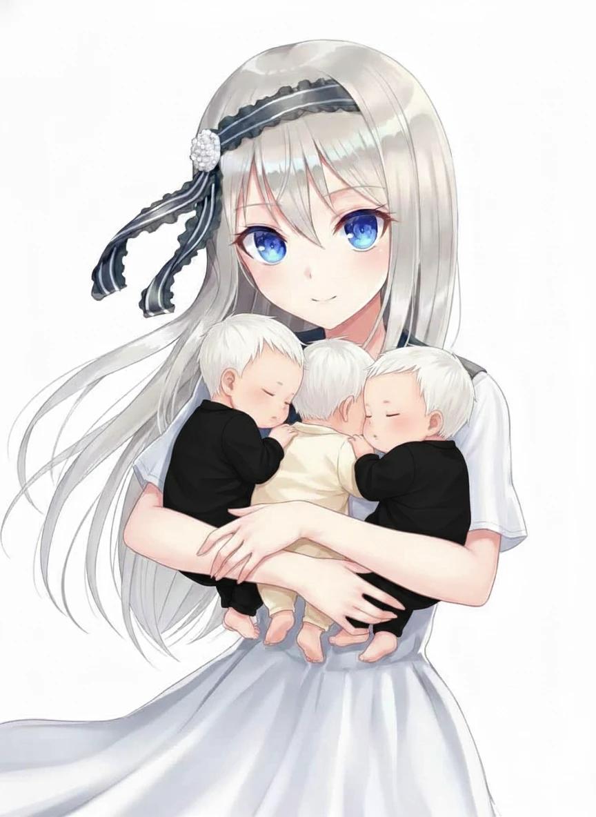 Kei and her three babies thumbnail