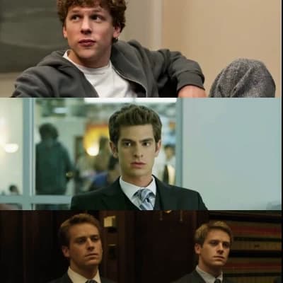 Mark Zuckerberg, Eduardo Saverin, Tyler and Cameron Winklevoss (social network) thumbnail