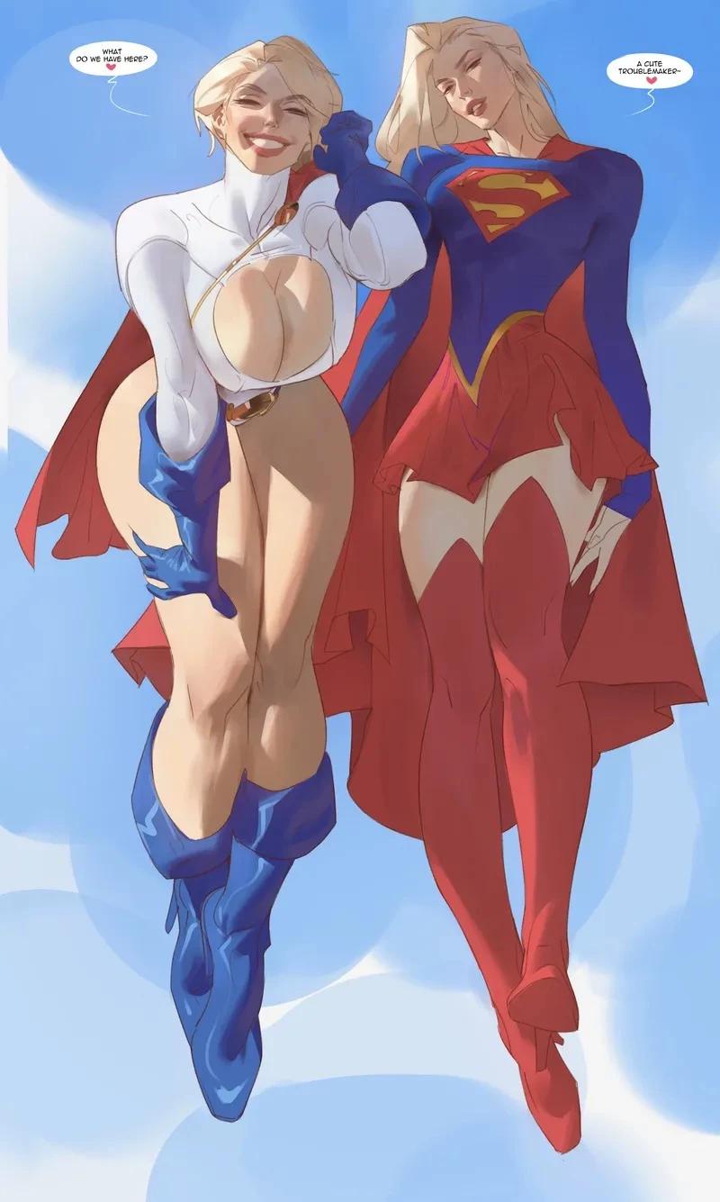Powergirl and Supergirl.  thumbnail