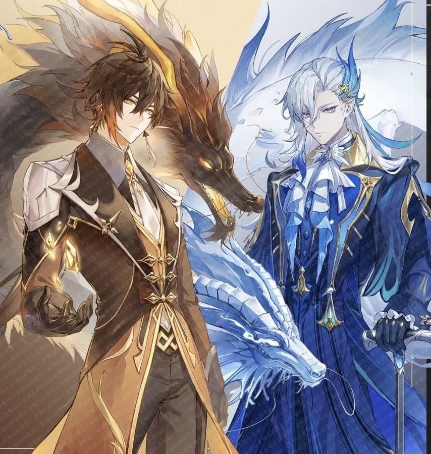 Neuvillette and Zhongli thumbnail